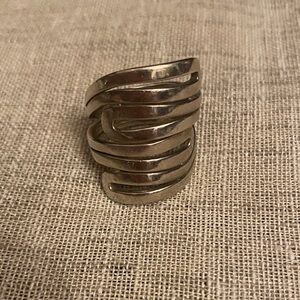 Silpada Modern Maze Wide Coiled 926 Silver Wrap Ring size 8